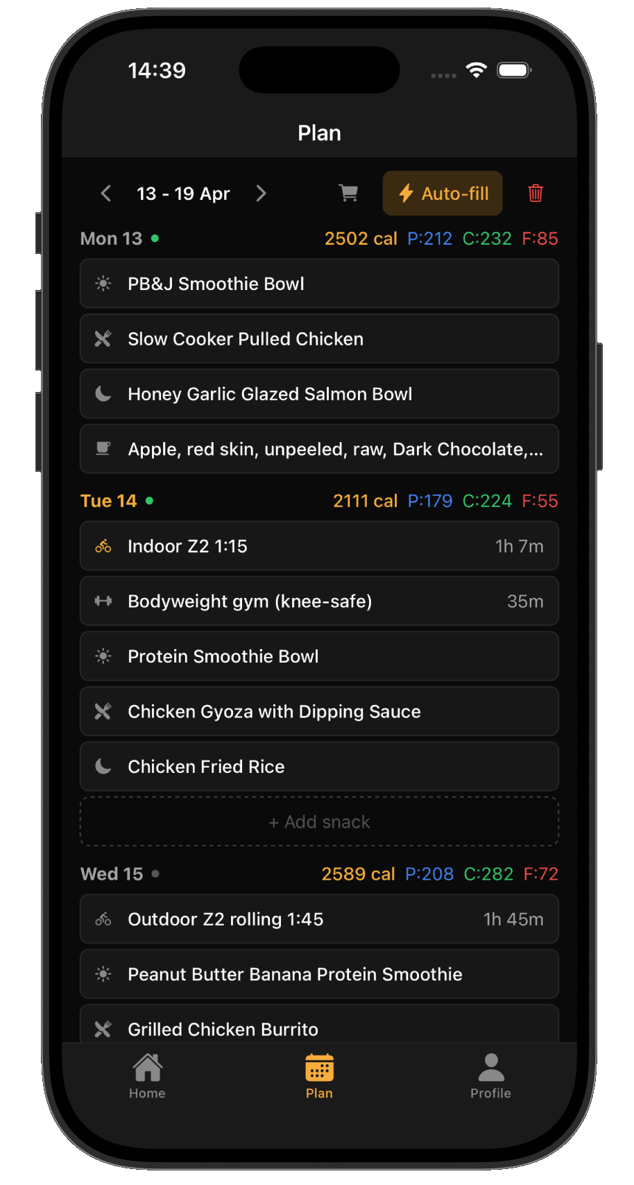Auto-Fill Meals